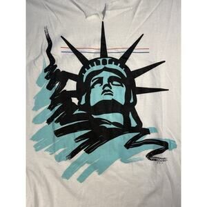 Vintage Statue Of Liberty T Shirt Punk Rock Thrashed Hardcore Streetwear Hipster